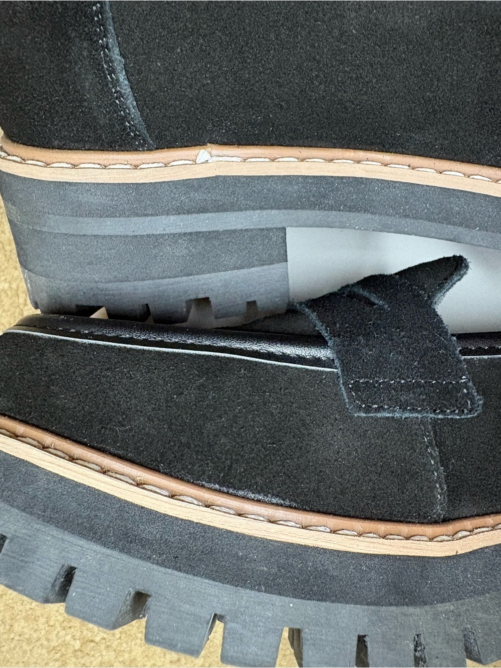 Aqua Diva Lola Black Suede Platform Penny Loafers - Picture 7 of 8